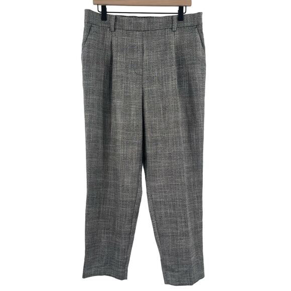 LOFT ANN TAYLOR Pants Size Large Pull On Taper Metallic Shimmer Plaid Holiday - Picture 2 of 11